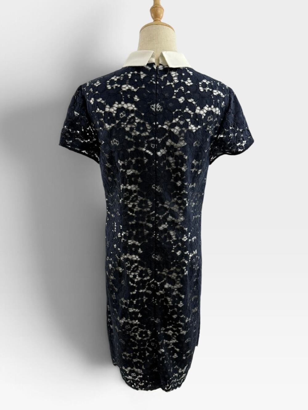 Brooks Brothers Red Fleece Navy Lace White Insert Dress
